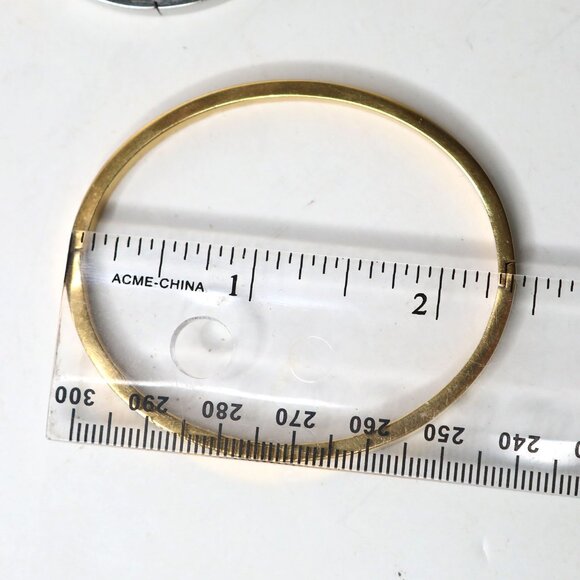 Set of 3 Metal Bangle Bracelets Trio Stackable Gold Silver Rose Gold Copper Tone - Picture 4 of 9